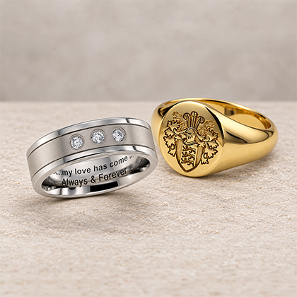 Signet ring illustrating GETi’s engraving service